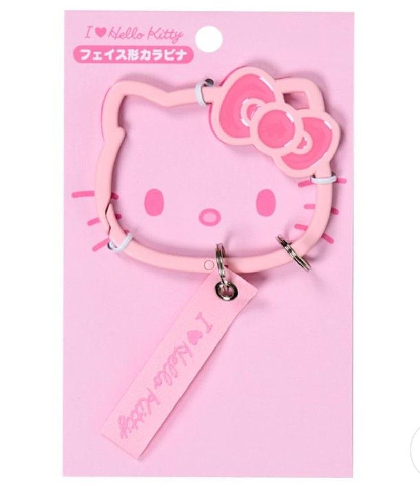 ハローキティ フェイス形カラビナ（I Love Hello Kitty)ピンク