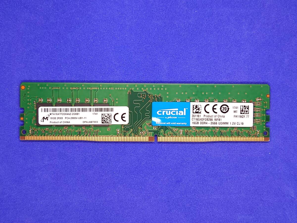 動作確認済】メモリ SAMSUNG製 DDR4 2666 16GB×1枚 デスクトップ用
