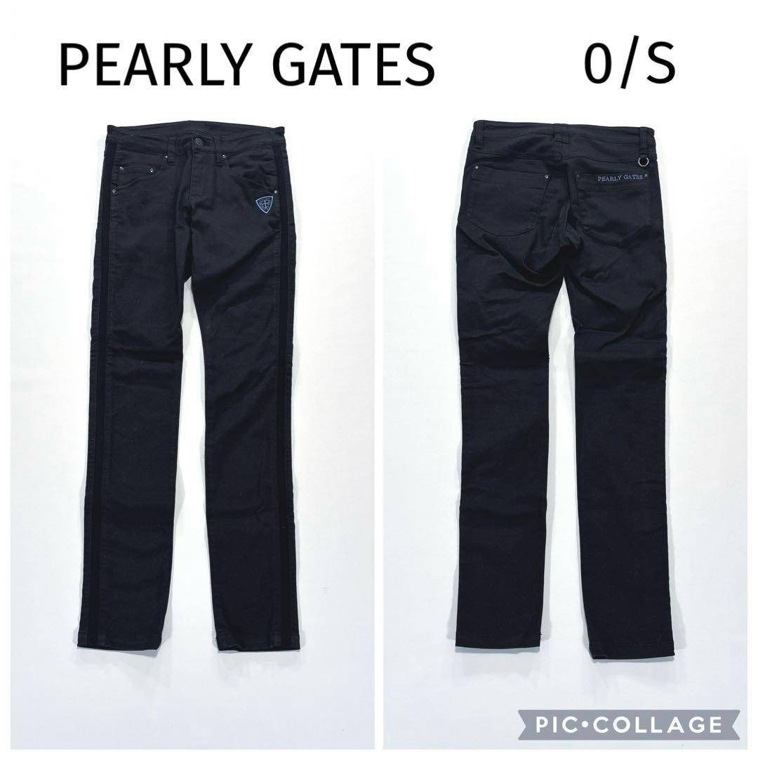 パーリーゲイツ 0/S ロングパンツ ブラック サイドラインゴム 通年