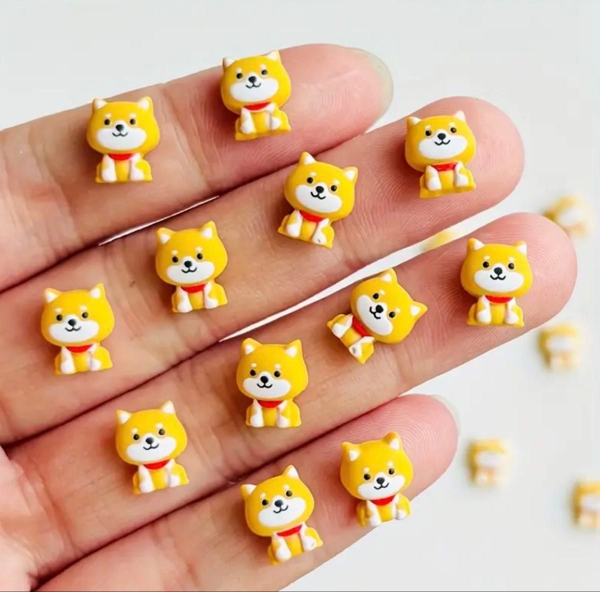 No 292】ミニチュア 柴犬 ネイルパーツ 10個セット 3D デコパーツ 犬