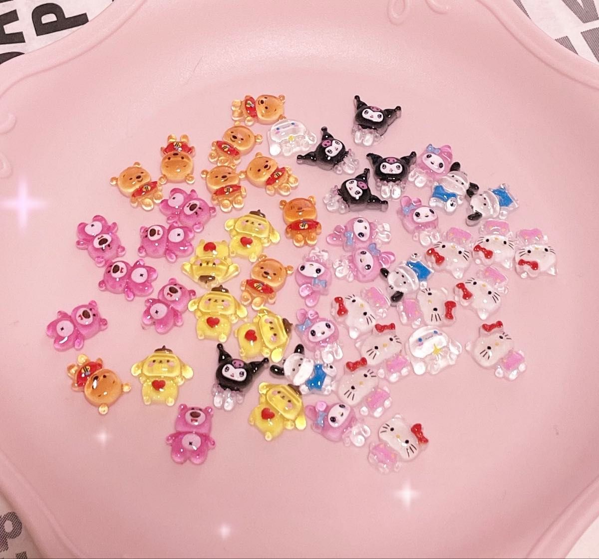 サンリオ ディズニー キャラクター ネイルパーツ デコパーツ mix50個