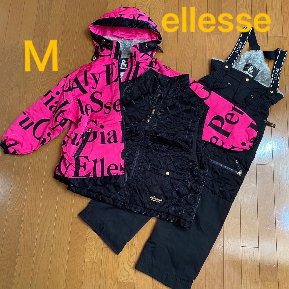 美品 ellesse エレッセ ベアー スキーウェア ボア ベスト付3P M