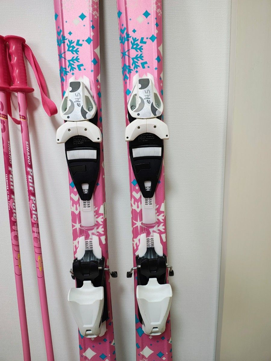 ELAN lil magic 140cm スキー板 ストックセット ピンク ジュニア