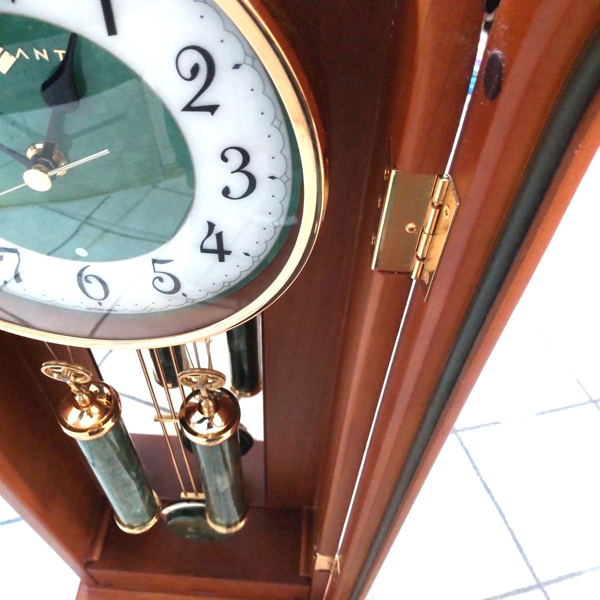 美品 報時振り子時計 VIVANT V-M20N リズム時計4MN421JB06 電波時計