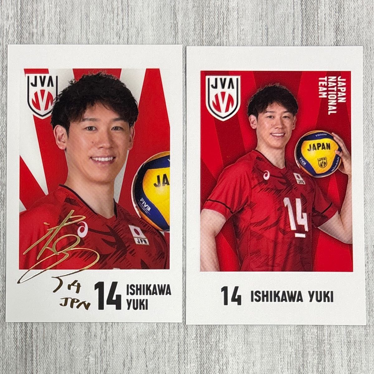 キャラポトレ バレーボール男子日本代表 金箔押しサインカード 石川