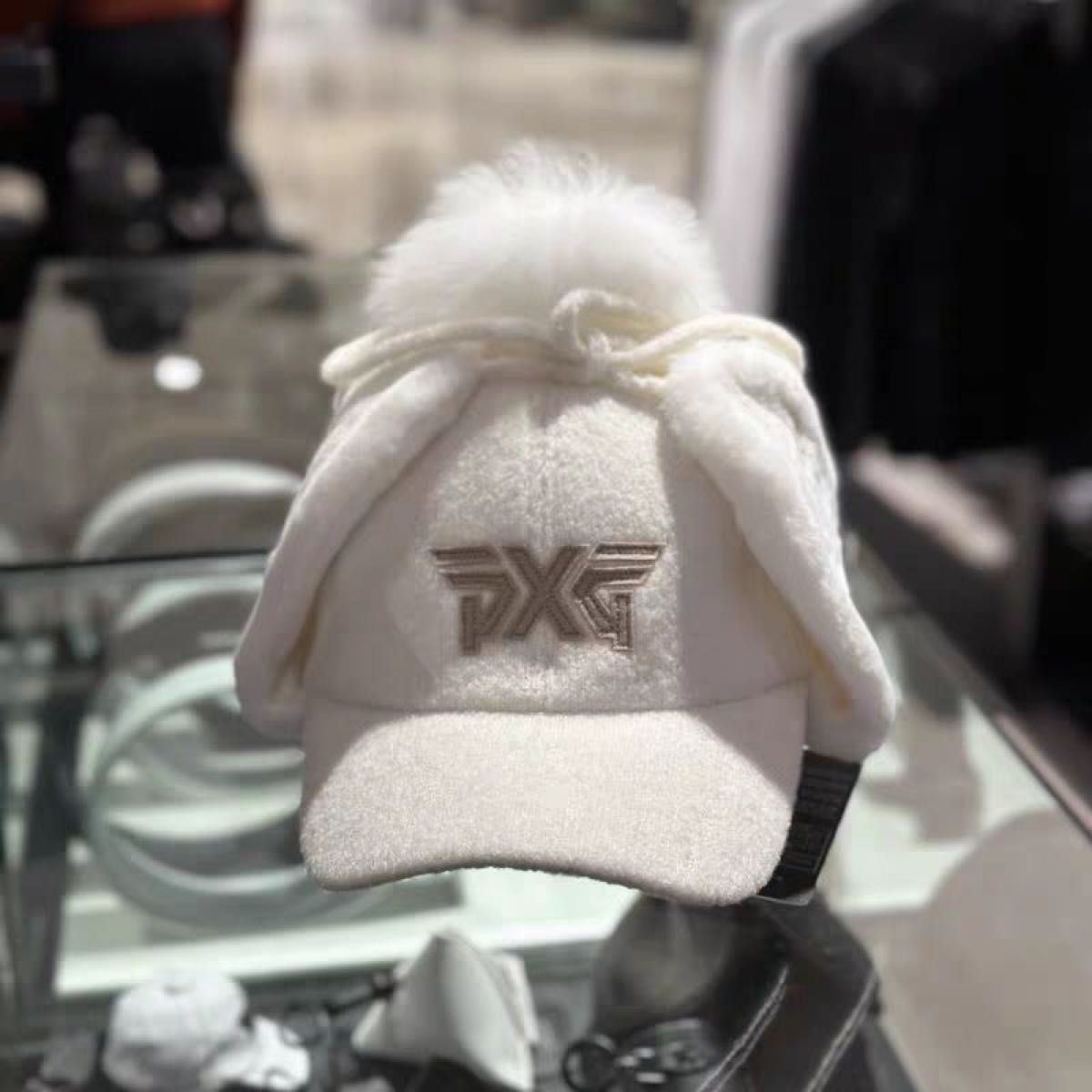PXG ゴルフ キャップ レディース モコモコ 耳当て 帽子 秋冬 帽子 防寒