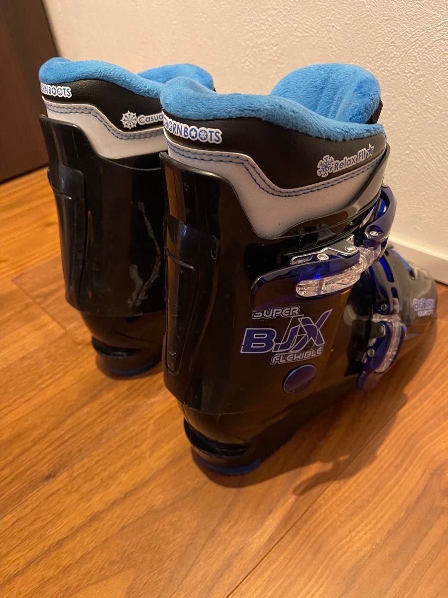 KAZAMA 子供用スキー板117㎝ ブーツ ストック セット ジュニア ブルー