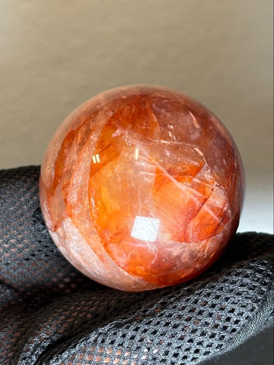 極上 ファイヤークォーツ スフィア5 17cm 透明感 虹 キラキラ