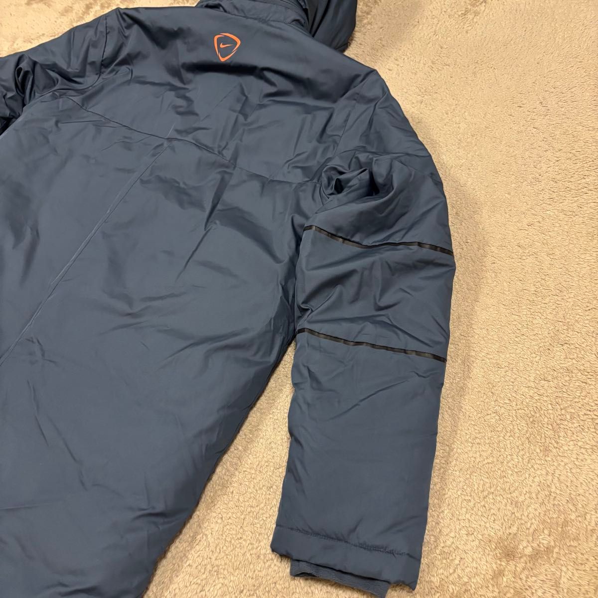 美品 NIKE STORM-FIT ロングベンチコート XL サッカー ネイビー ロング