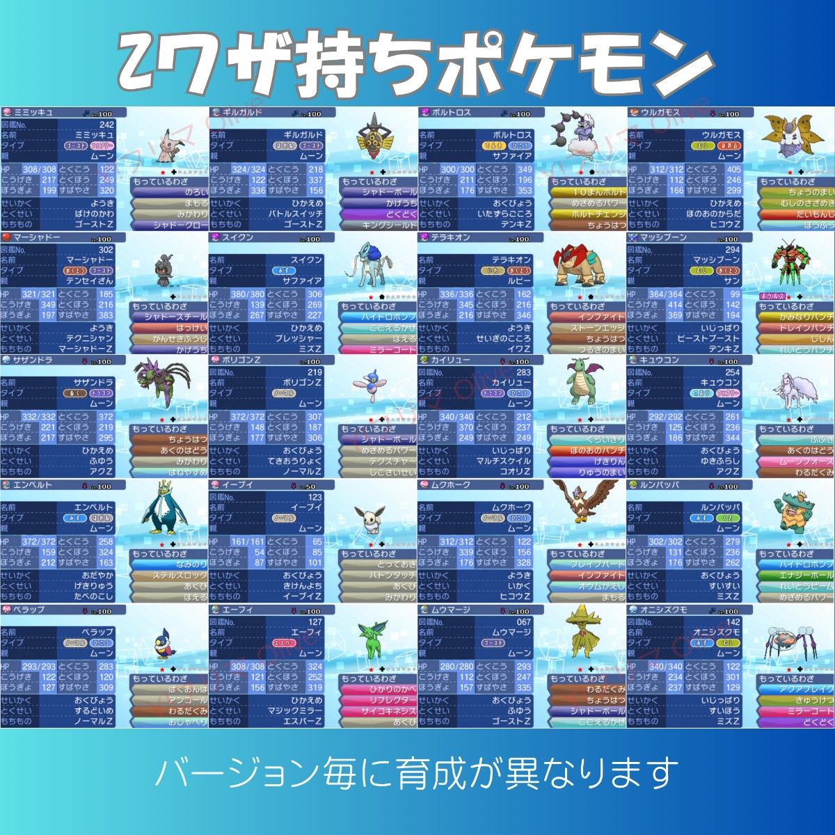 専用ソフト図鑑4個追加中古ソフト ポケットモンスター ムーン 専用