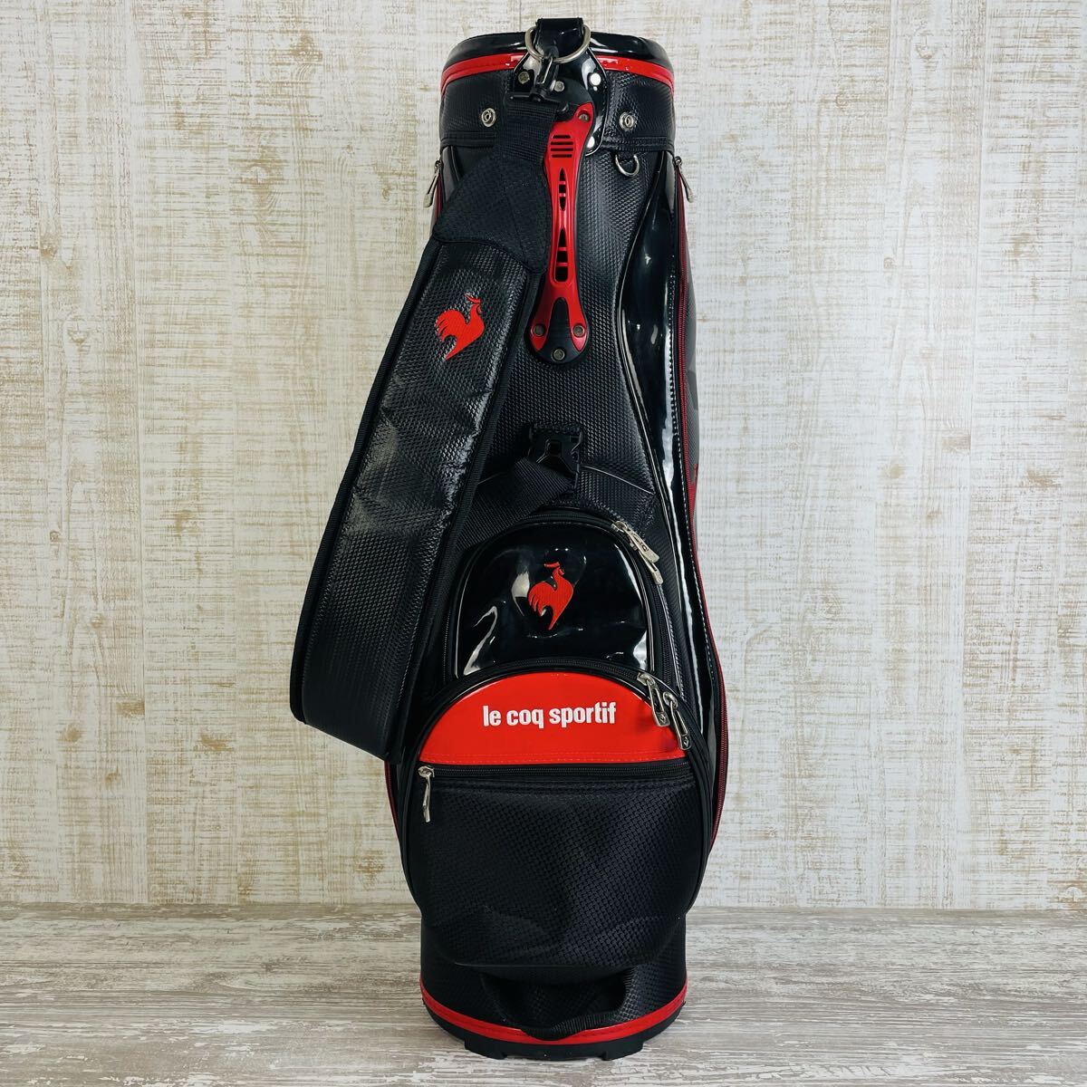 美品】le coq sportif ルコック サークルロゴ キャディバッグ ブラック