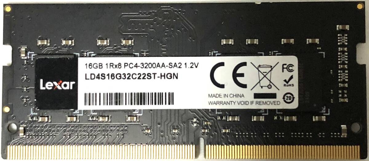 DDR4-3200AA PC4-25600 16GB SO-DIMM (Lexar LD4S16G32C22ST-HGN) 中古