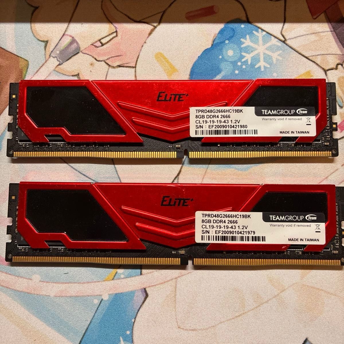 動作未確認]TeamGroup Elite DDR4 2666 8GB×2枚 計16GB デスクトップ用