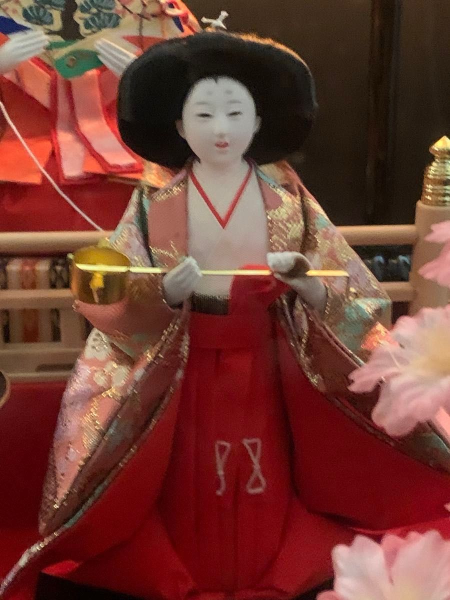 オルゴール付き雛人形 ガラスケース入り サイズ約66 5×50 5×39 5cm