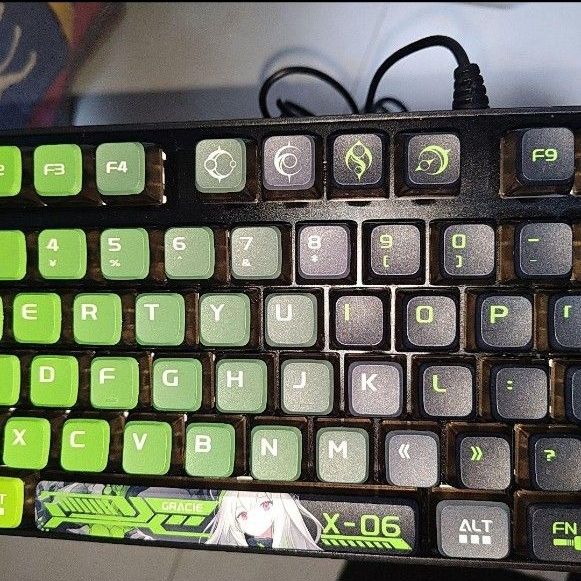 DAREU 緑 LK175 黒軸 RGB 単色 ゲーミングキーボード ゲーミング 英語