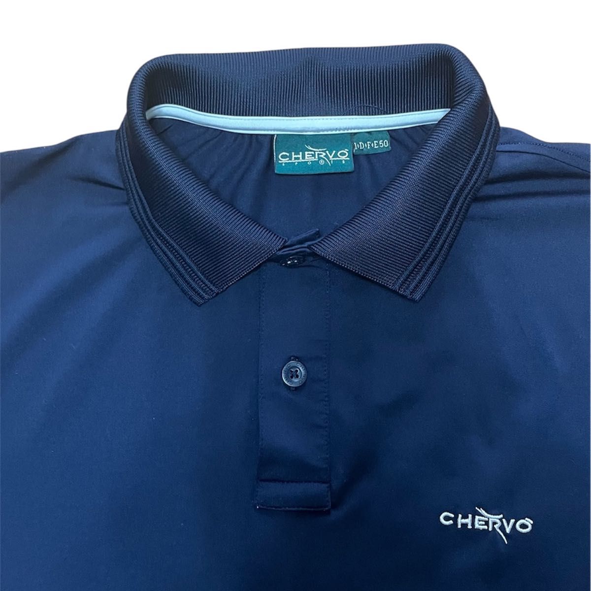 美品 CHERVO ネイビーポロシャツ サイズ50(L) ゴルフシャツ 半袖