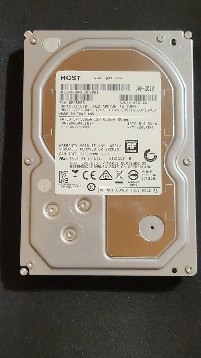 HGST 6TB HDD HDN726060ALE614 SATA 6 0Gb/s 7200RPM｜Yahoo!フリマ