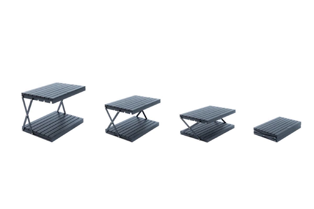 ANOBA アノバ BLACK EDITION ウッドラック2段 折りたたみ 棚 収納