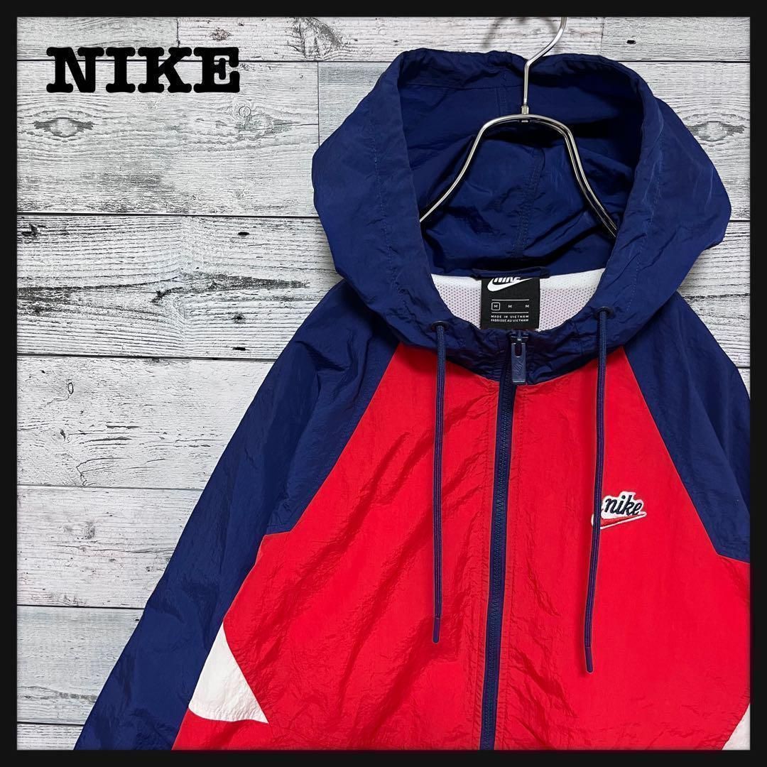 888【美品】ナイキ 刺繍 ロゴ ワンポイント ナイロンジャケット 人気