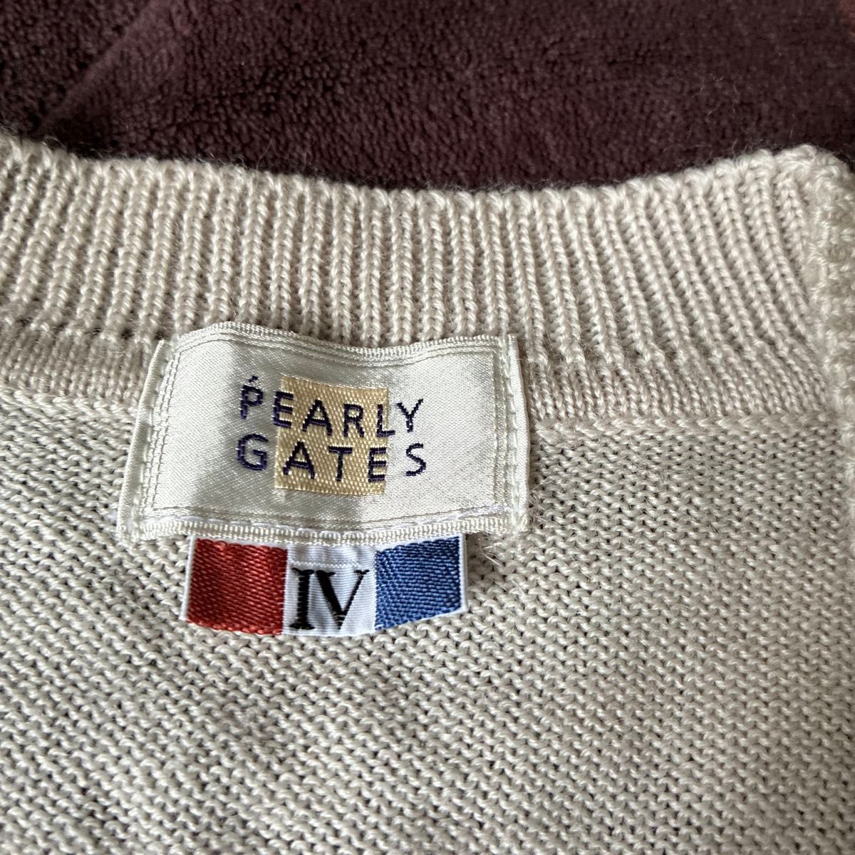 PEARLY GATES パーリーゲイツ ニットベスト Vネック ベージュ｜Yahoo