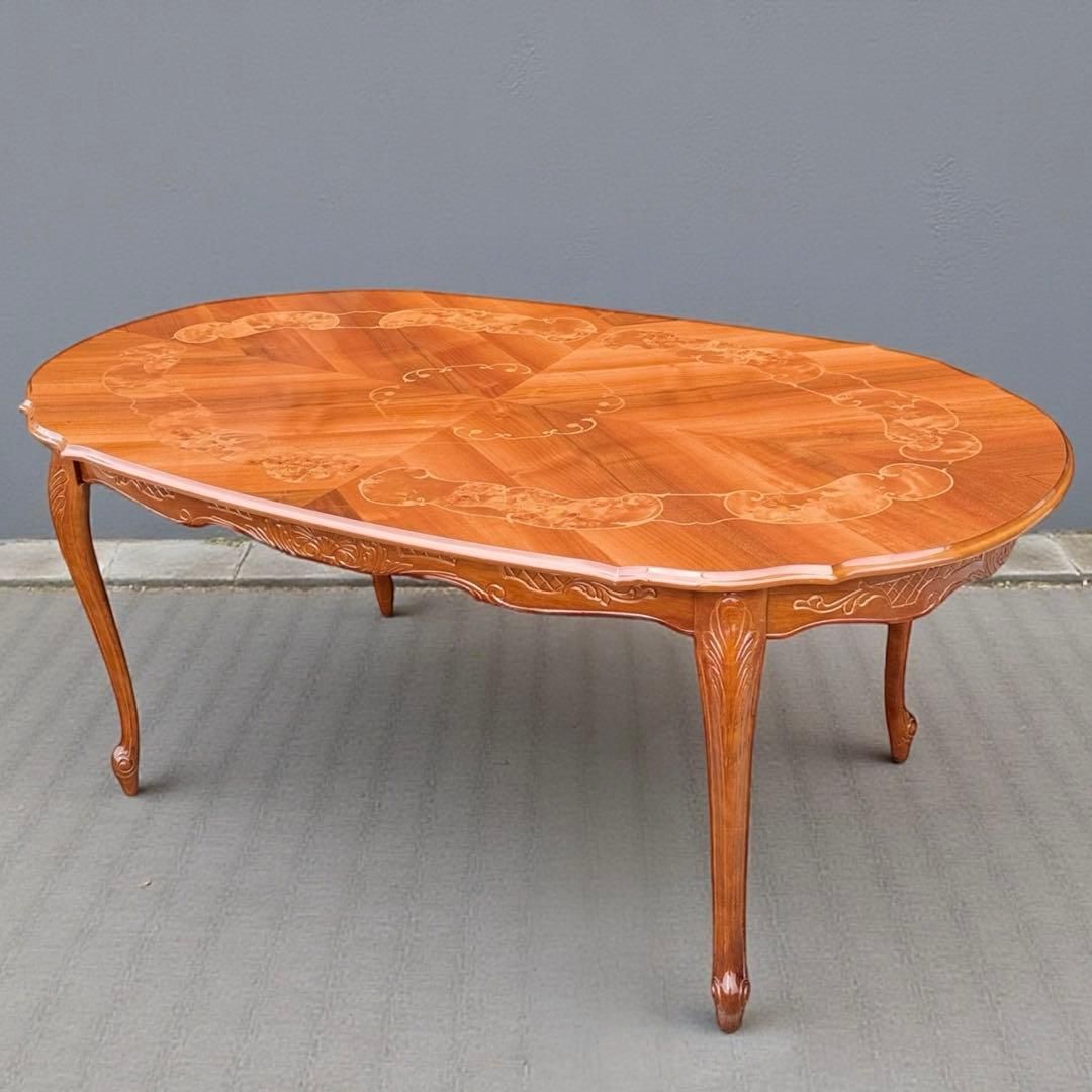 KZ023 イタリア製 象嵌細工 ダイニングテーブル 猫脚 オーダーメイド