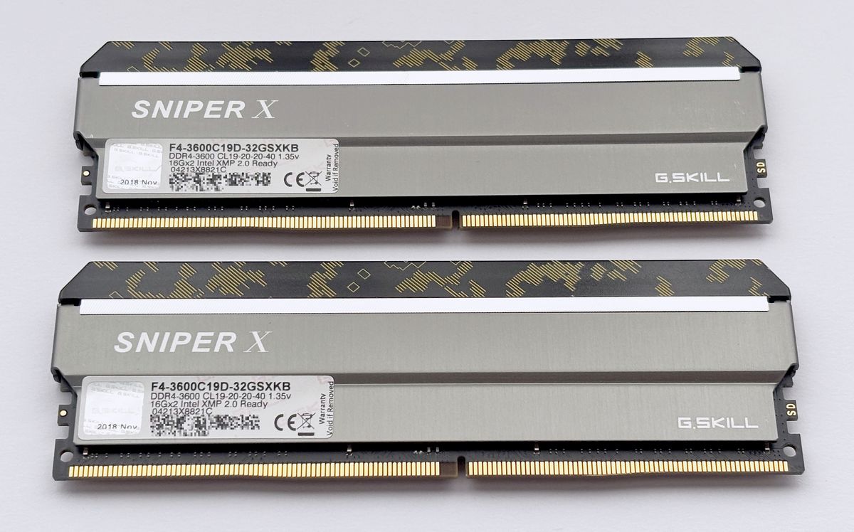 動作確認済】G SKILL SNIPER X DDR4-3600 32GB(16GBx2)F4-3600C19D