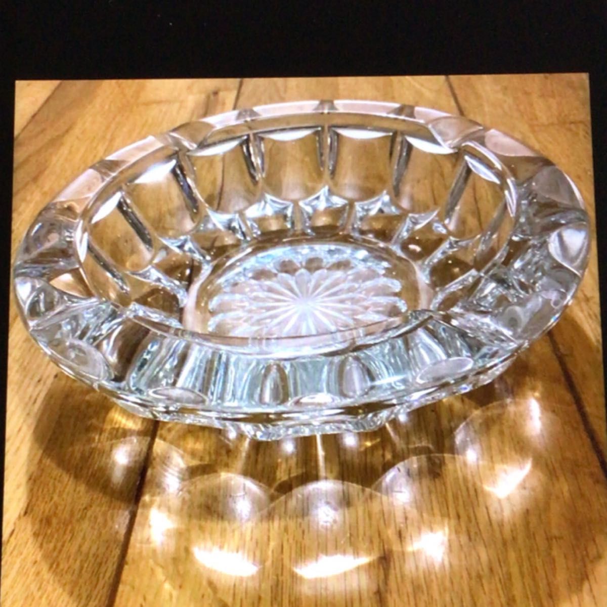 ガラス製 灰皿 クリスタルカット 昭和レトロ アンティーク｜Yahoo