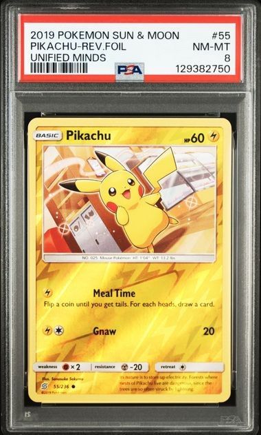 PSA8】ピカチュウ Pikachu ミラー 英語 Unified Minds 海外 ポケモン