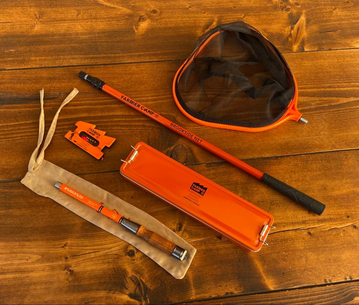 タナゴ釣りセット ウッドグリップ 1 8M 新品 タナゴ竿 タモ網 収納box