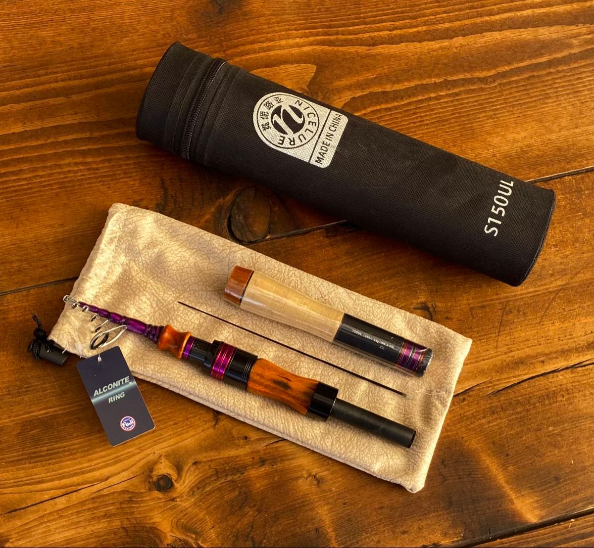 新品未使用 トラウトロッド テレスコロッド 天然木グリップ コンパクト