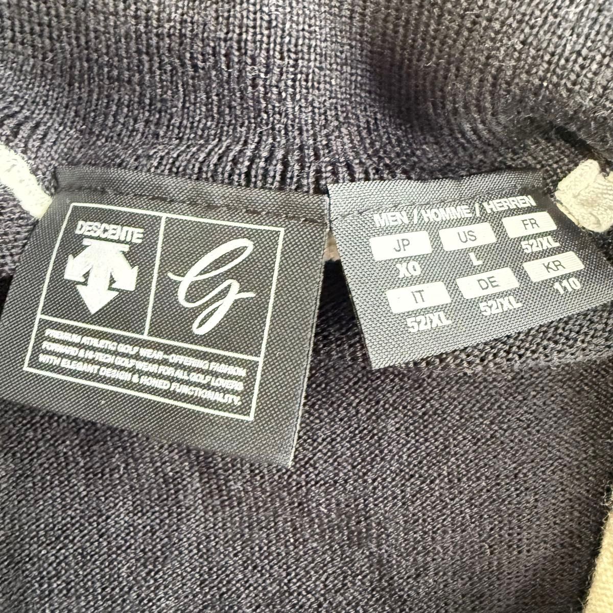 デサントゴルフ】美品 ハーフジップ ニット ブラック XXLサイズ メンズ