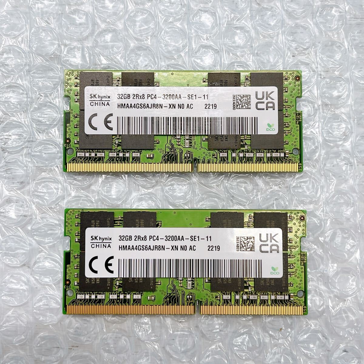 16GB×2枚 合計64GB PC4-3200AA ノートパソコン用 メモリ SK hynix DDR4