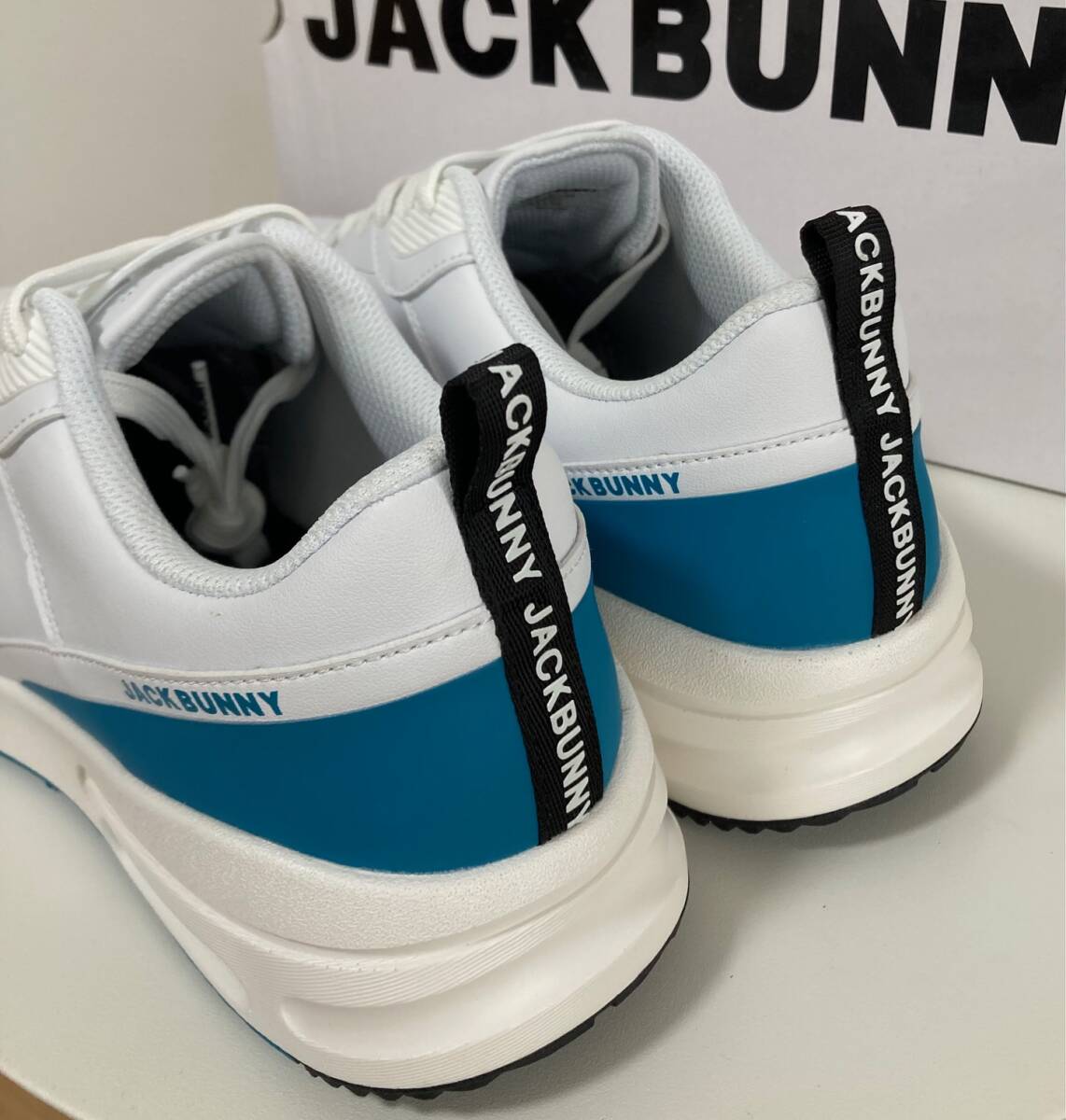 新品 パーリーゲイツ ジャックバニー AIR SOLEシューズ 白ターコイズ