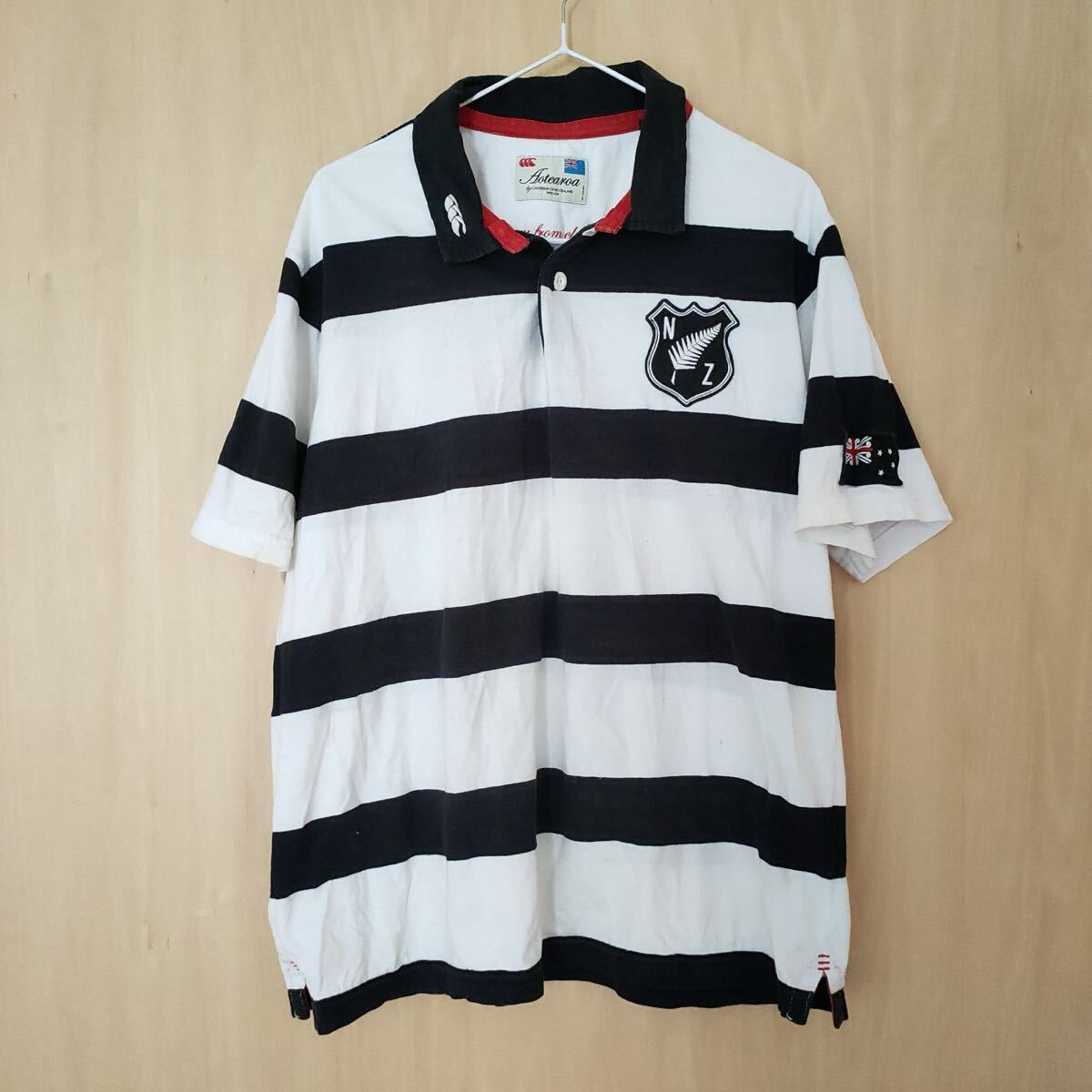 カンタベリー ニュージーランド NZ 刺繍 ボーダー ラガーシャツ