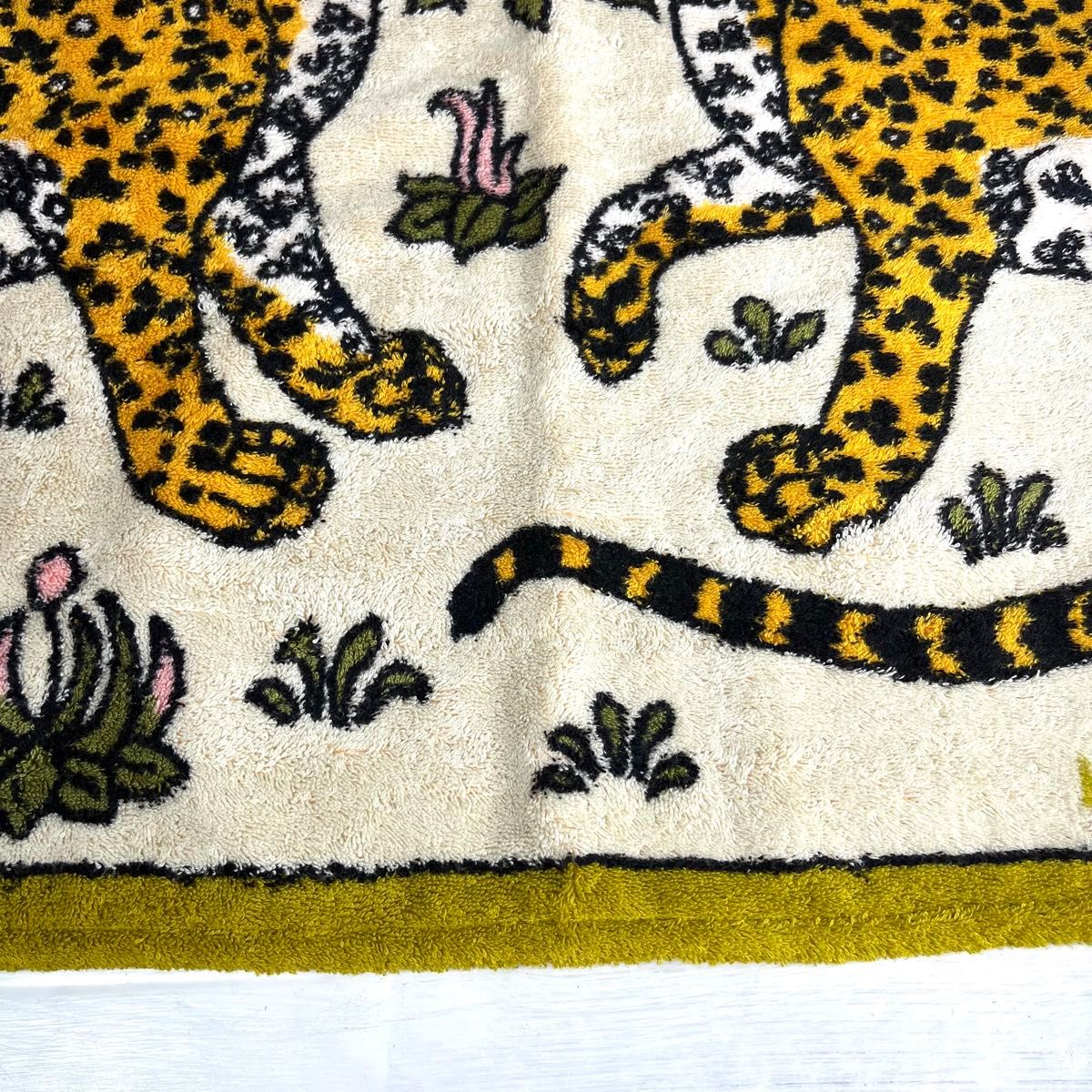 HERMES エルメス レオパード タオルラグ マット ヒョウ フランス 正規