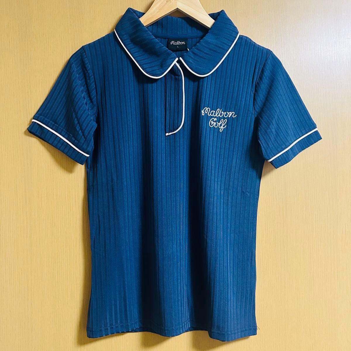 紺色M】 マルボンゴルフ ポロシャツ 半袖 ハーフジップ シャツ
