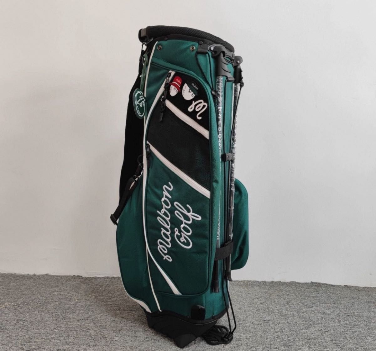 Malbon マルボンゴルフ キャディバッグ 緑スタンド式ゴルフバッグ 軽量