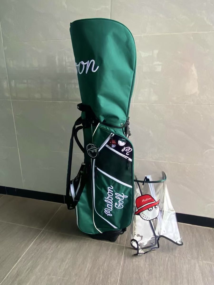 Malbon マルボンゴルフ キャディバッグ 緑スタンド式ゴルフバッグ 軽量