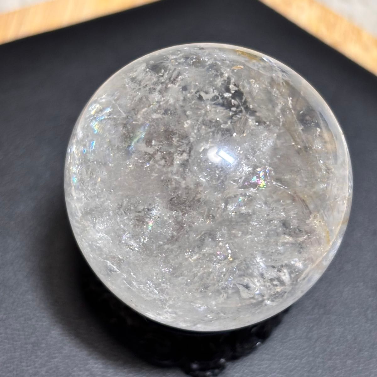 ヒマラヤ産 水晶 スフィア 丸玉 天然石 虹入り 手磨き｜Yahoo!フリマ