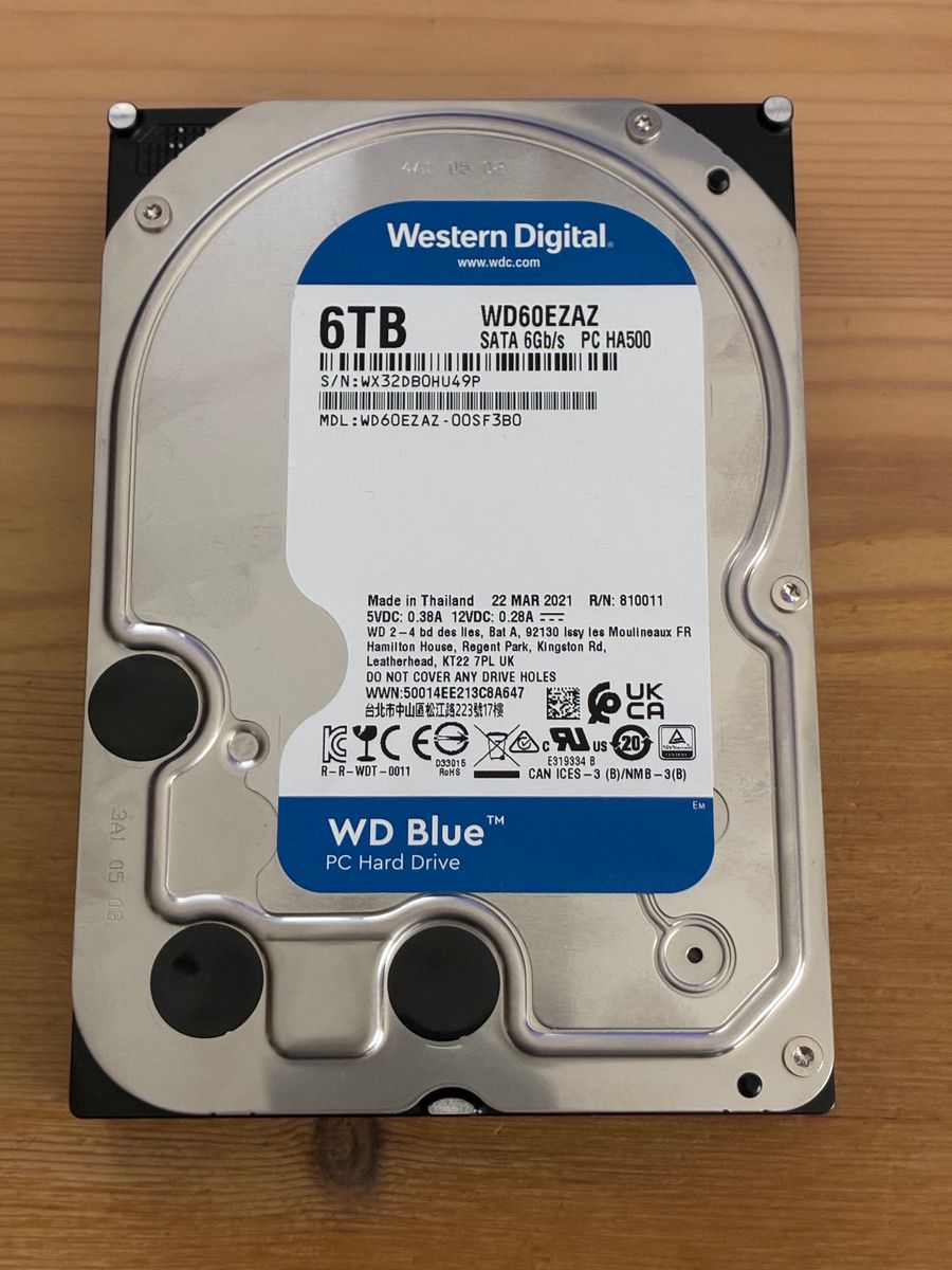 WesternDigital WD60EZAZ 6TB WD Blue SATA 3 5インチHDD 1488時間