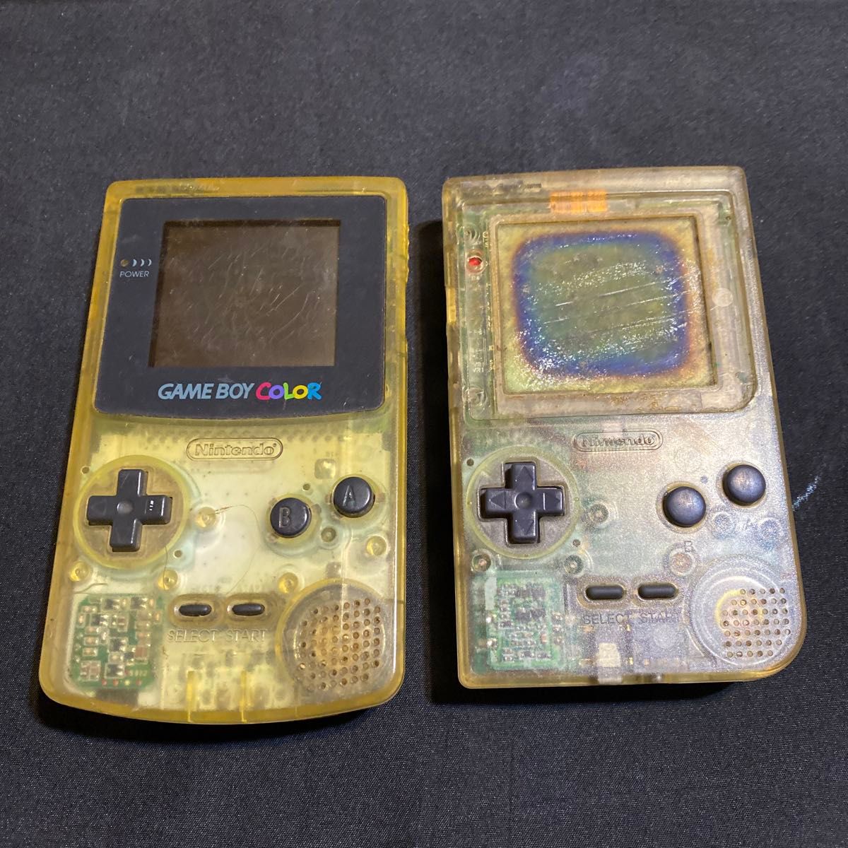 ゲームボーイカラー ゲームボーイポケット クリア 本体 ジャンク2台