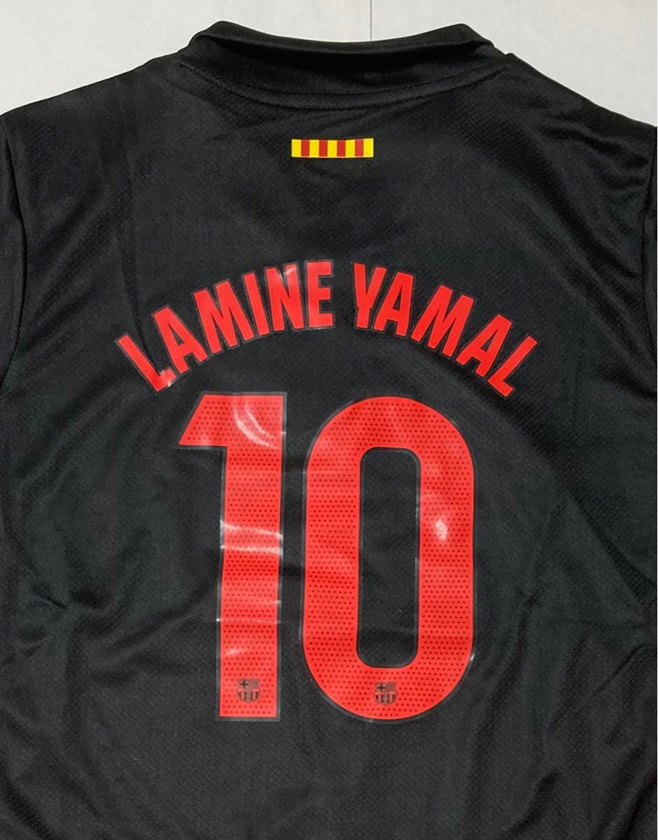 新品未使用 ヤマル 10番 新品 ユニフォーム 2nd 黒 140cm バルセロナ 3