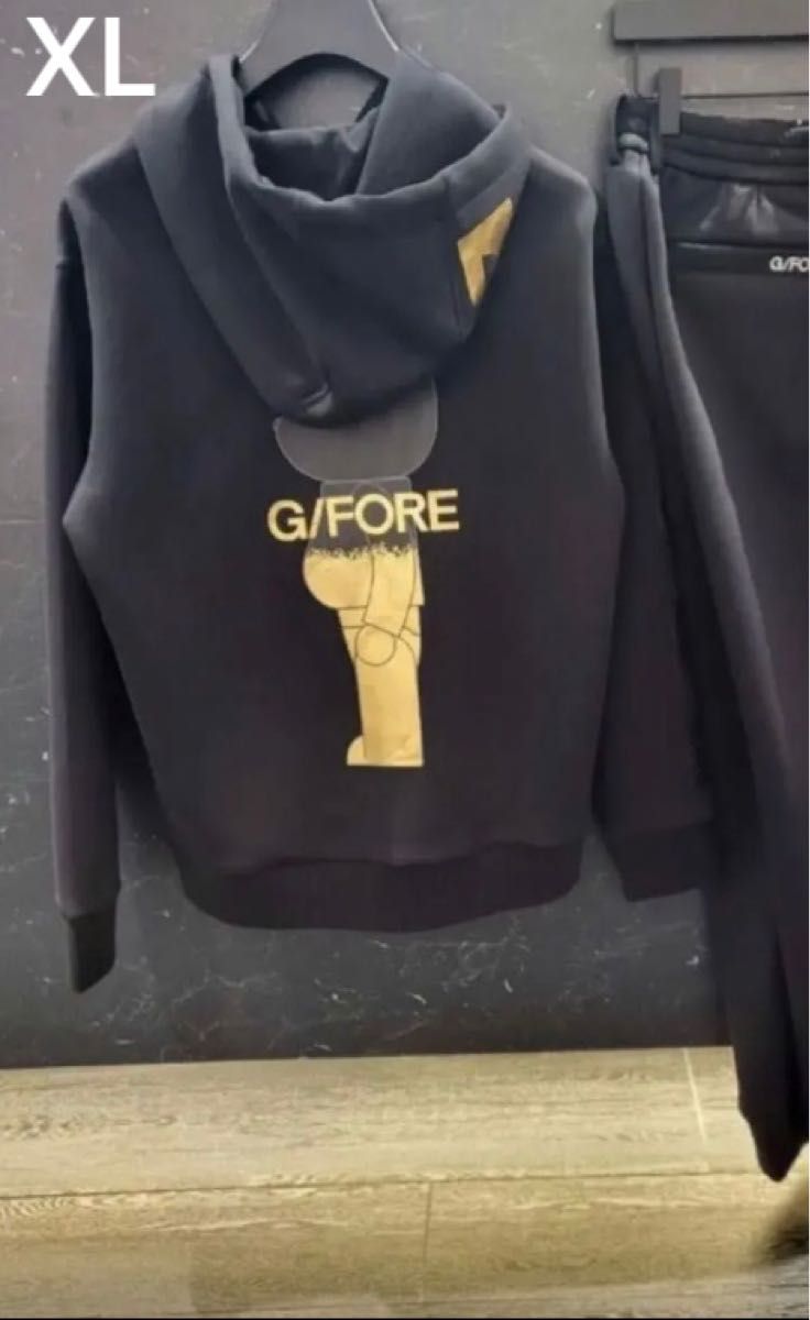 人気 ジーフォアゴルフメンズ パーカー スウェットグ ブラック XL男女