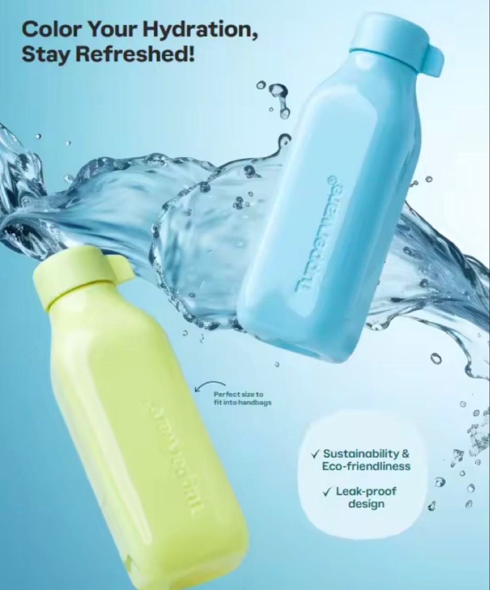 タッパーウェア スクエア エコボトル 4本セット 500ml 未使用｜Yahoo