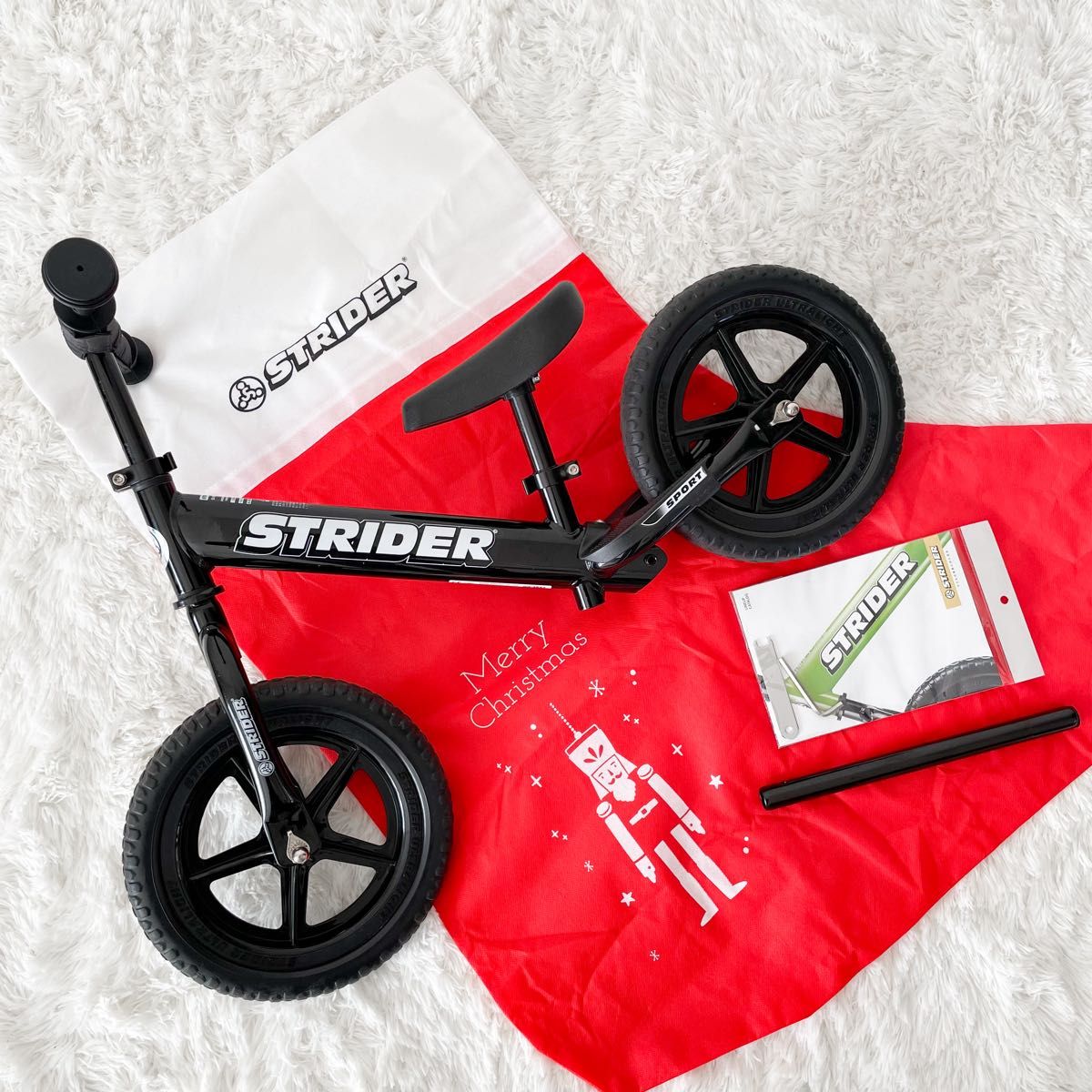 美品】ストライダー スポーツ 12インチ ブラック STRIDER バイク 付属