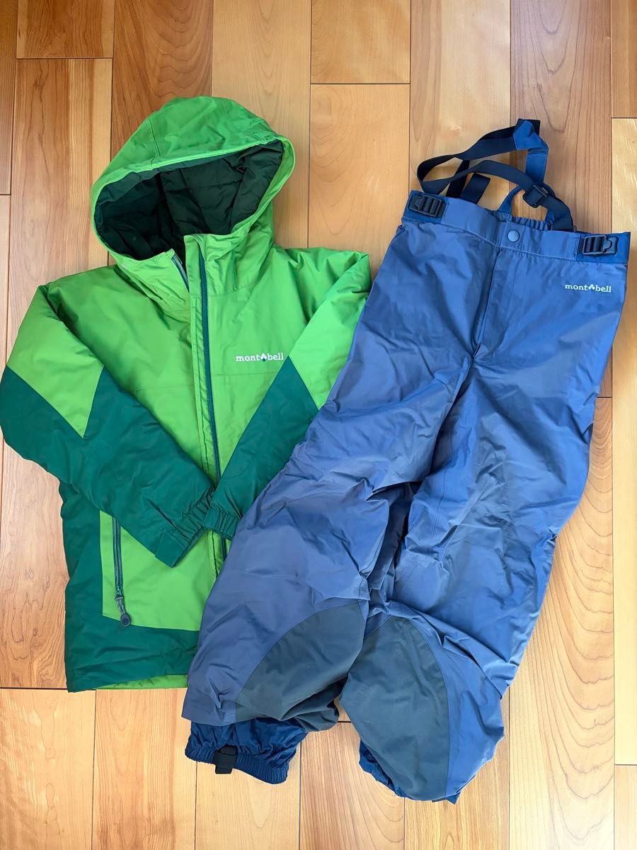 美品】mont-bell スノーウェア 上下セット キッズ140 スキーウェア