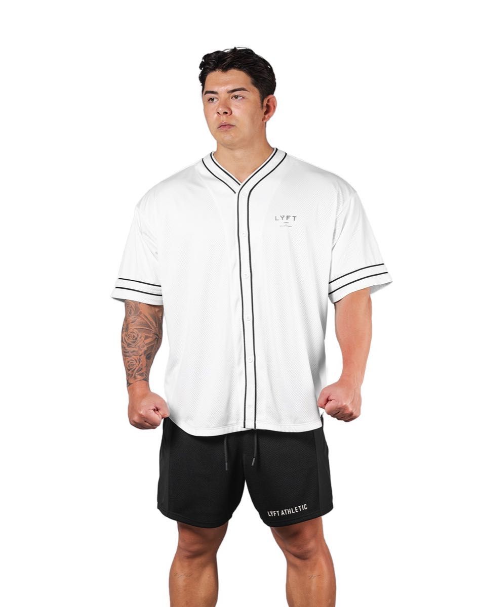 リフト LYFT ライン ベースボールシャツ Tシャツ ホワイト XL｜Yahoo