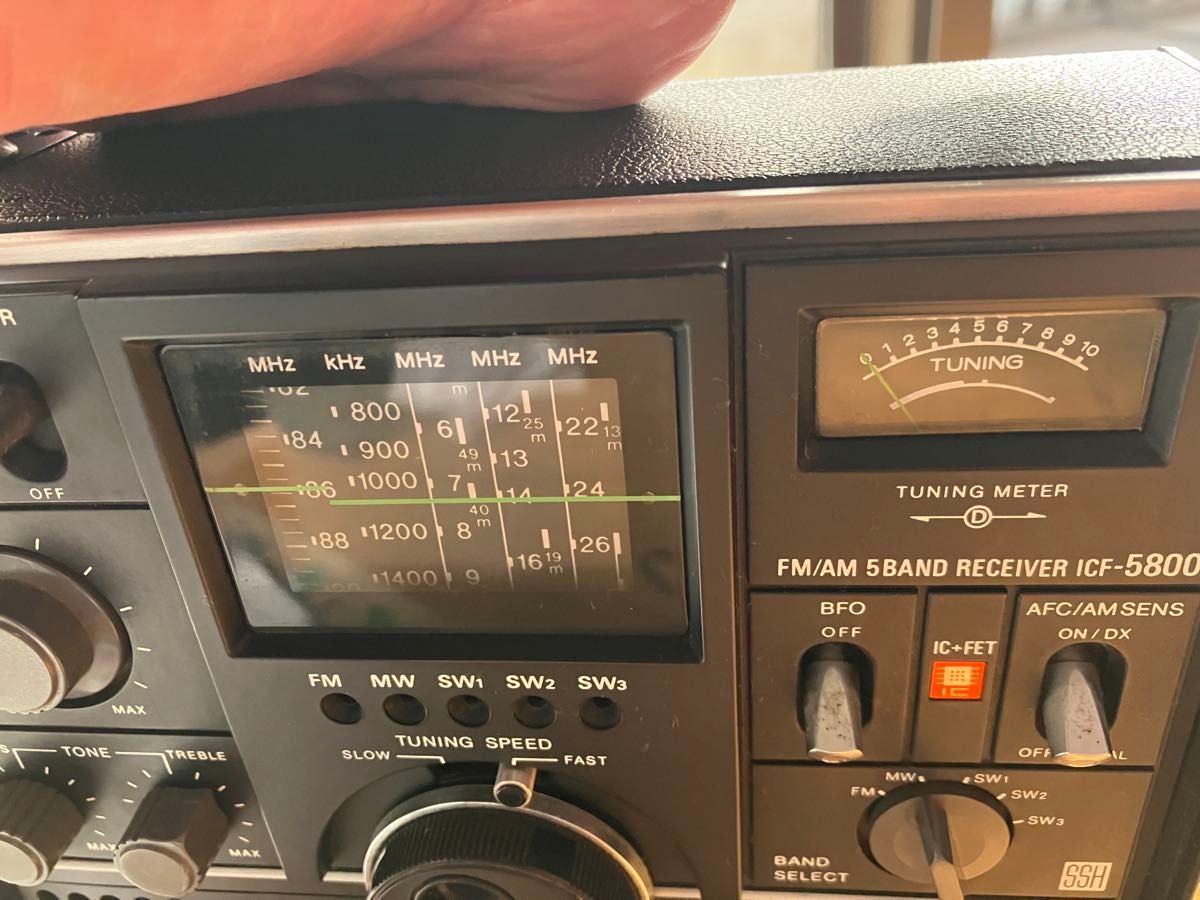 動作確認済 SONY ICF-5800 スカイセンサー ラジオ ACアダプターは6vの