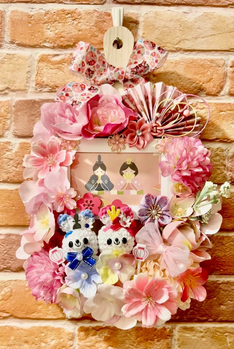 お雛様リース ひな祭りリース さくらリース 春リース ハンドメイド