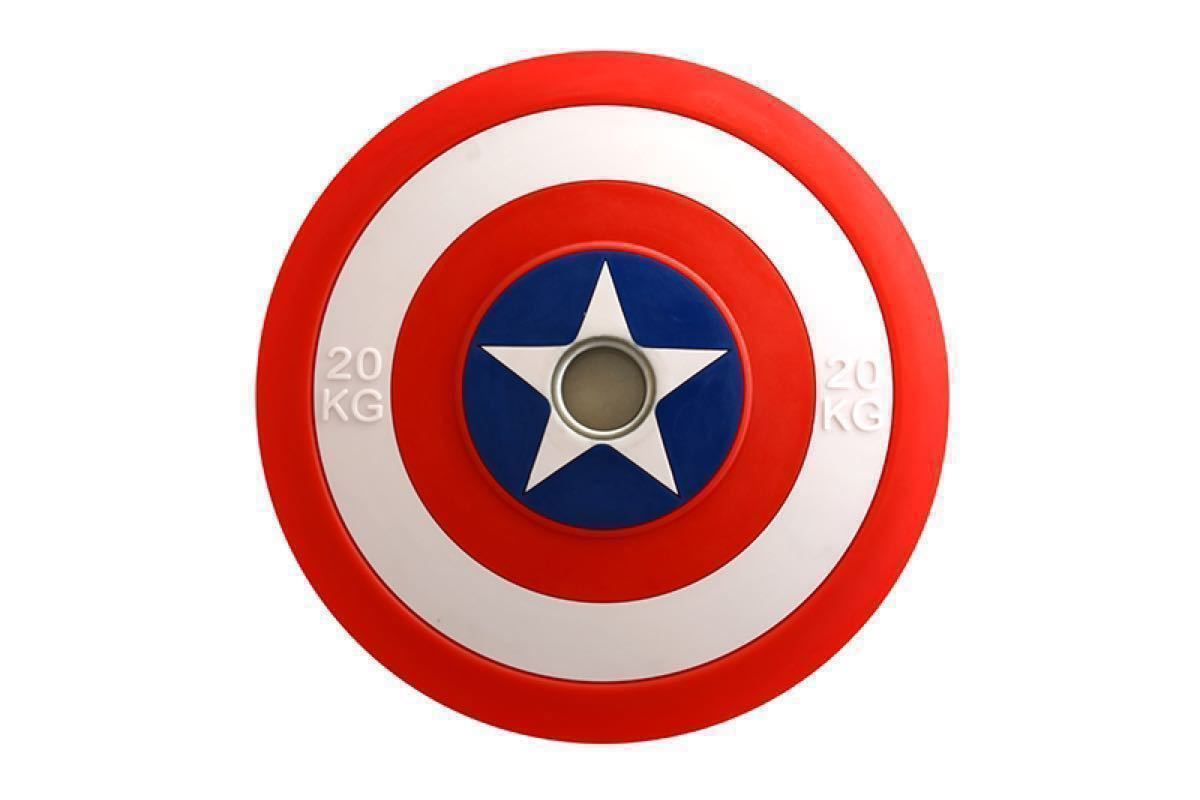 24 DIAMOND GYM 公認】キャプテンアメリカ バーベルプレート 20kg